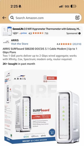 Arris surfboard sb8200 - surfboard,